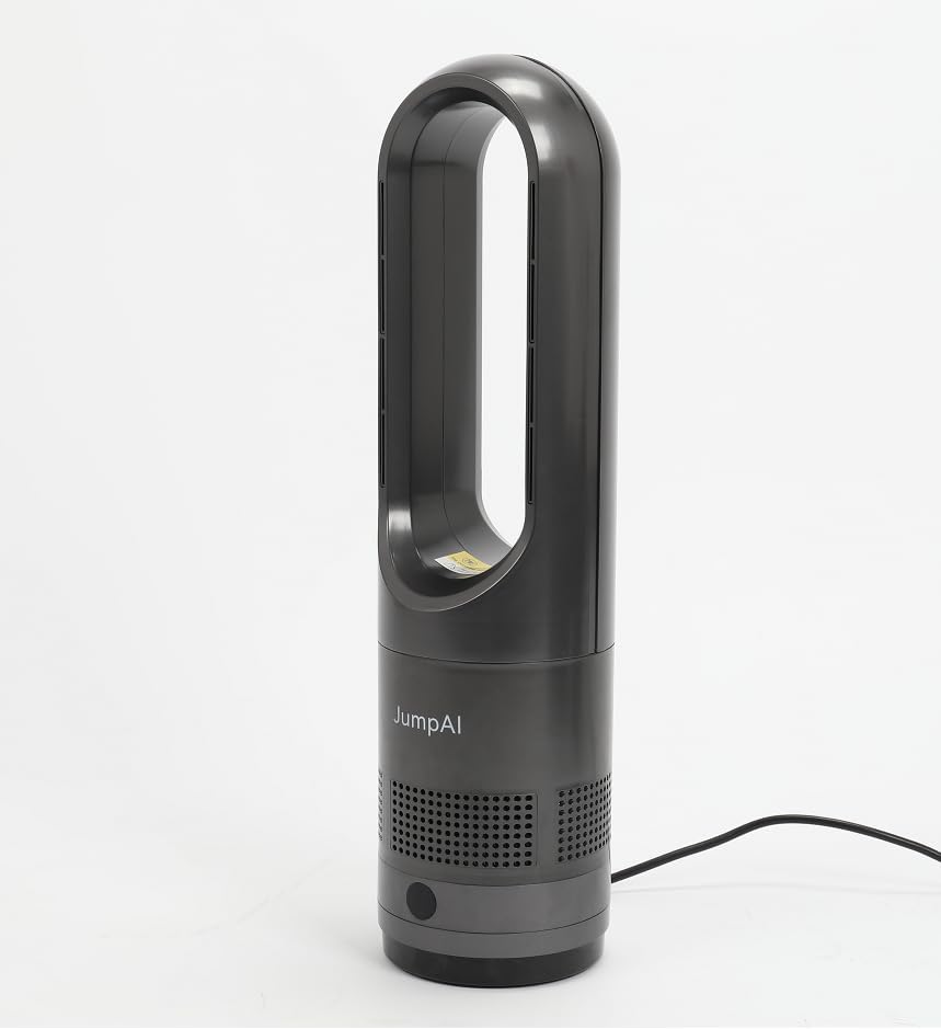 JumpAI heater fan Bladeless Tower Fan with Heating Function, Remote Control, Timer, 2-in-1 Hot and Cool Air, Silent Operation,Quiet Oscillating Fan