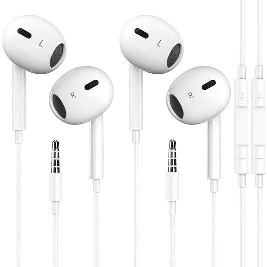 SKLNXAZ 2 Pack Wired Earbuds/Wired Headphones with 3.5mm Earphones[MFi Certified] with Microphone Volume Control Compatible for Computer,MP3/4,Android