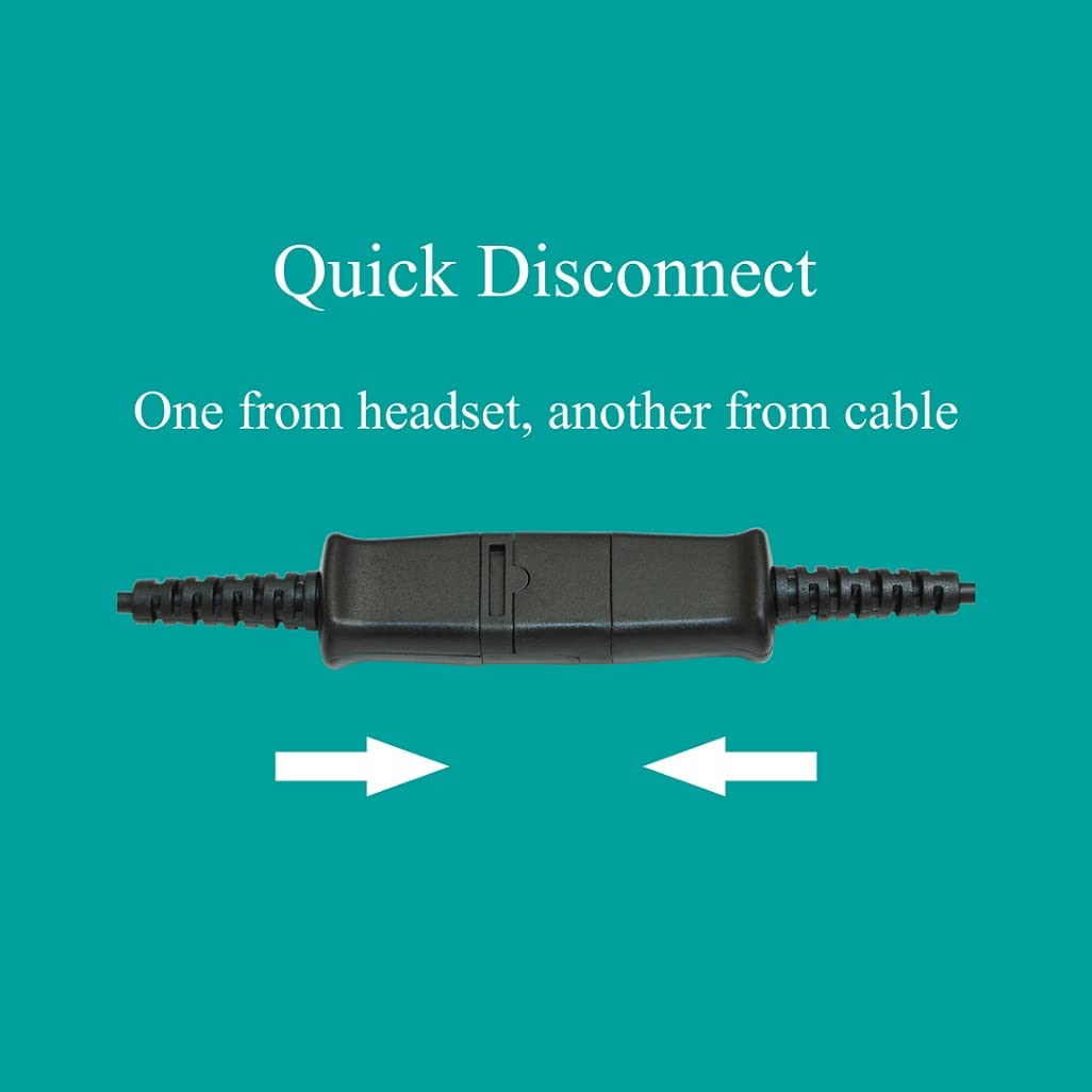U10P-S Adapter Reversed Cable Compatible with Plantronics QD Headsets Works with Grandstream Snom Yealink Phones