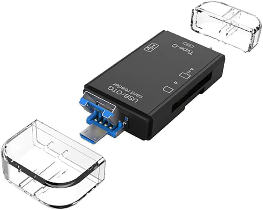 Card Reader Memory Card Reader Micro SD Card Reader USB 2.0 SD Card Reader with OTG and Type C Adapter