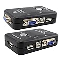 2-Port USB 2.0 Monitor Video VGA KVM Switch Switchbox for Control 2 Computers PC