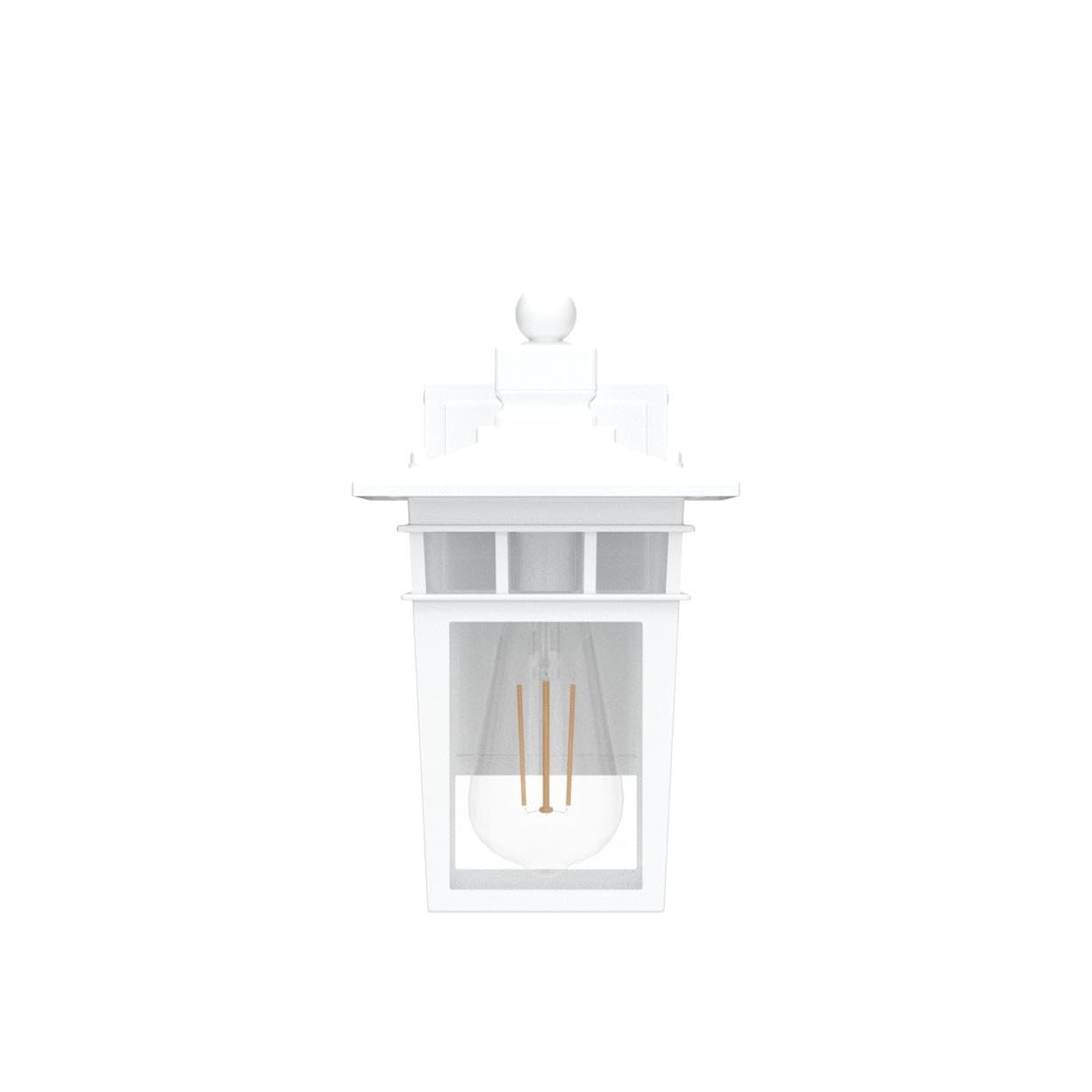 White Outdoor Porch Lights with GFCI Outlet,Dusk to Dawn Outdoor Lighting Work with Security Camera,Aluminum Exterior Outdoor Wall Lights