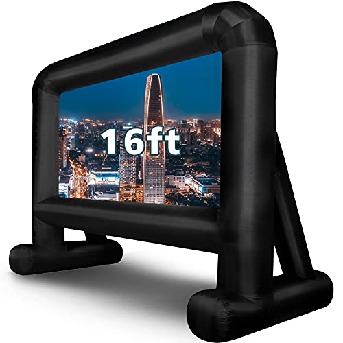 OUTTOY Inflatable/Blow Up Projection Screen with Quiet Fan and Storage Bag, Easy Set up, Mega for Outdoor, Backyard Movie Night, Theme Parties