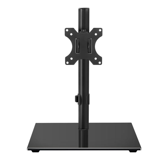 WKWKER Universal TV Stand Table Top fits 13-32inch 360° Swivel Height Adjustable TV Stand with Mount Base with Tempered Glass Base