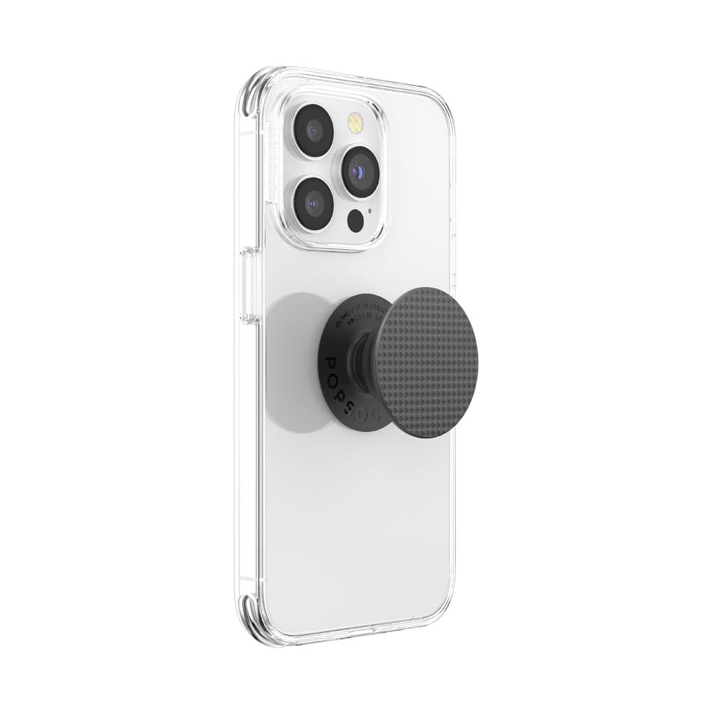 PopSockets Adhesive Phone Grip, Holder, Phone Stand, Black - Knurled Texture Black