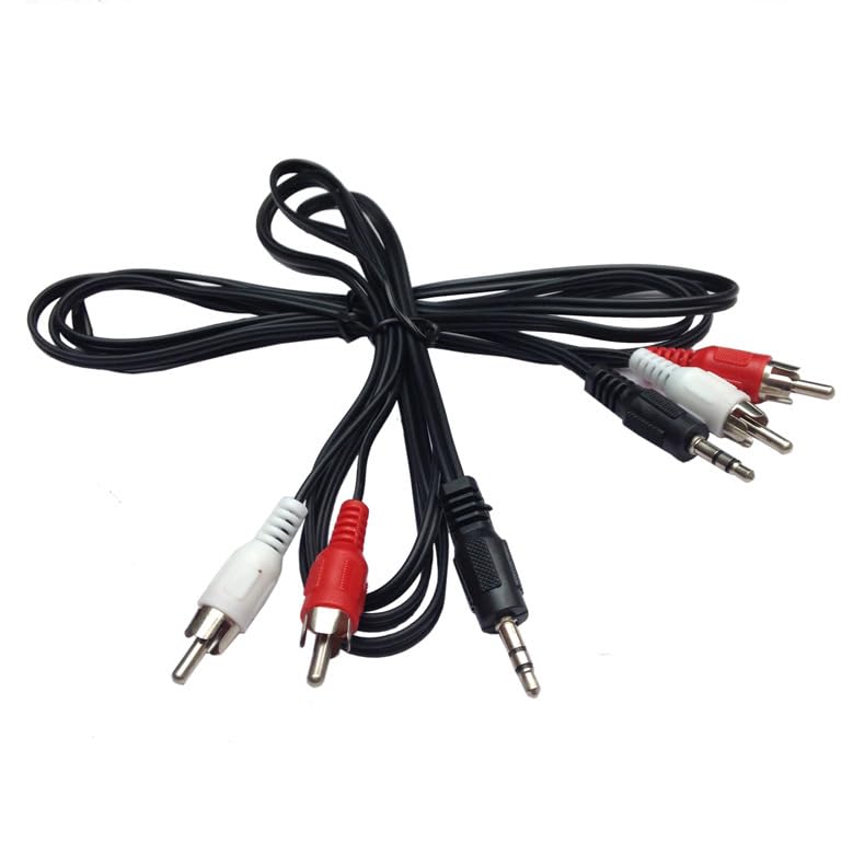 RecDec 2 Pack 3.5mm to RCA Cable RCA to 3.5mm AUX Cable 5Ft 1/8'' Male TRS Stereo Jack to 2RCA Connector Plugs Adapter Audio Cables for Amplifier