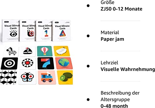 beiens High Contrast Baby Flashcards – 80 Double-Sided Visual Stimulation Cards for Newborns & Infants 0–36 Months, 5.5"x5.5", Learning Toy Gift