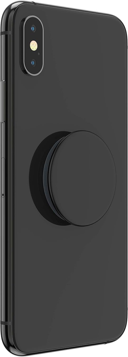 PopSockets PopGrip Basic Phone Grip and Stand - Expandable, Fixed Top, Secure Hold for Texting & Photos - Works with Most Smooth Cases - Gel Adhesive