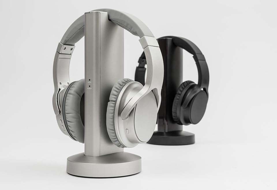 Sharper Image TV Wireless Headphones Silver