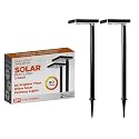 Gama Sonic Contemporary Black Square Solar Garden Light, Heavy Duty Cast Aluminum 80 Lumen with Bright White and Warm White LED Options, 26.75 in Tall
