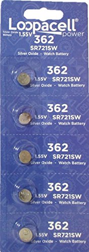 LOOPACELL 362-361 1.55v 362/361 Battery (SR721SW) Pack of 5 Batteries