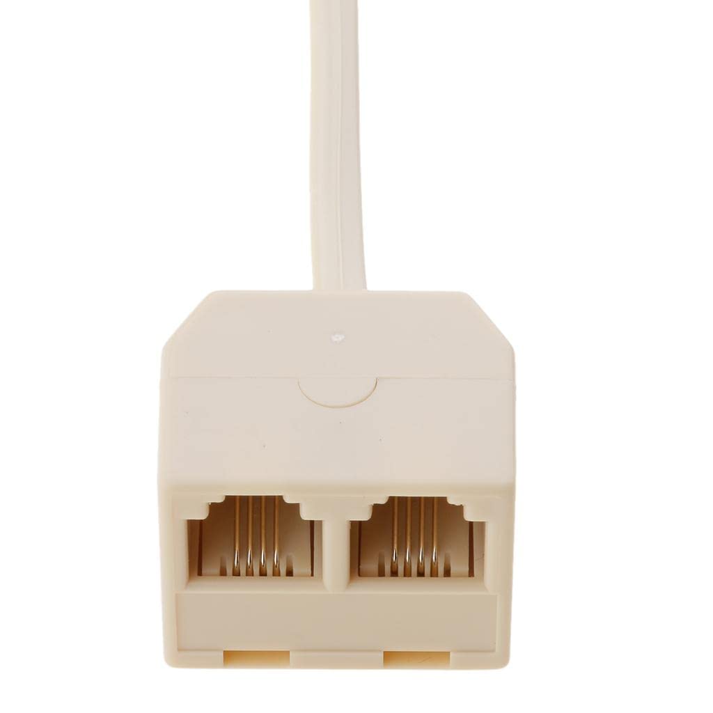 RJ11 Jack 2 Way Outlet Telephone Modular Line Splitter Plug Adapter 6P4C, 2-Way RJ11 US Telephone Plug to RJ11 Socket Adapter and Splitter