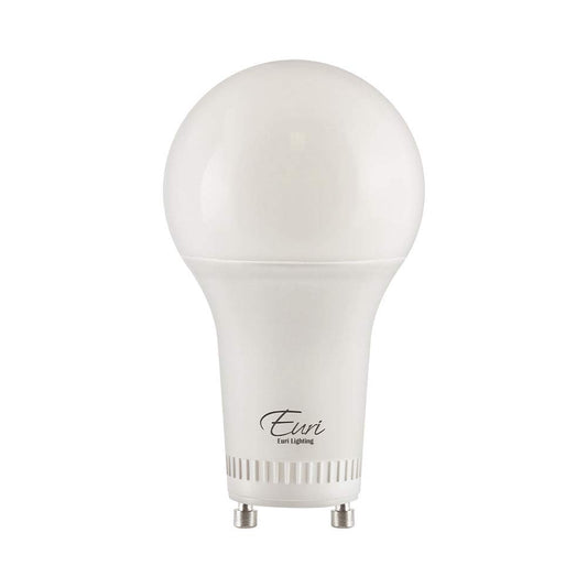 Euri Lighting EA19-8W2040eG-2 2-Pack LED A19 Bulb, 4000K (Bright White), Dim, 8W (60W) Equivalent 800lm, 220° Beam Angle, GU24 Base, UL & Energy Star