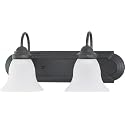 Nuvo 60/3161 Two Wall-Vanity Light Fixture, 2, Mahogany Bronze/Frosted Glass