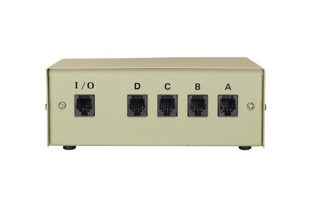 Cablelera ZDMNEEA7-4 4-Way RJ11 Female ABCD Manual Data Switch