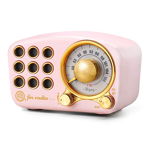 Retro Bluetooth Speaker FM Vintage Radio with Loud Volume, Strong Bass Enhancement, Bluetooth 5.0 Wireless Connection, Loud Volume,TF Card & MP3