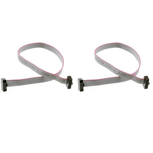Treedix 2PCS IDC Ribbon Connector Flat Ribbon Cable Jtag Cable 1.27mm Pitch 2 Row 10 Pins Connector Female to Female Wires SWD Cable Length 200mm/7.87