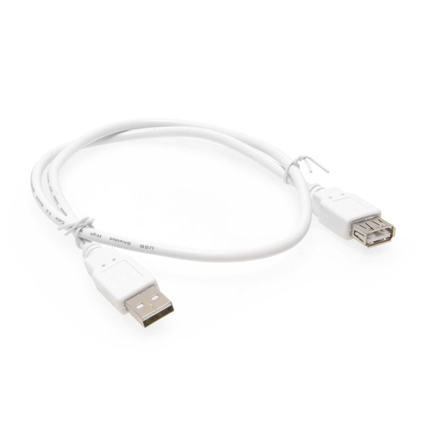 USBGear 2ft. White USB 2.0 A-Male to A-Female Extension Cable