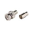 10 Pack RG6 BNC Crimp Connector 2-Piece Plug Commercial Grade Coaxial Male Plug Adapter Crimp-On BNC Connector RG-6 Standard Converter, Commercial