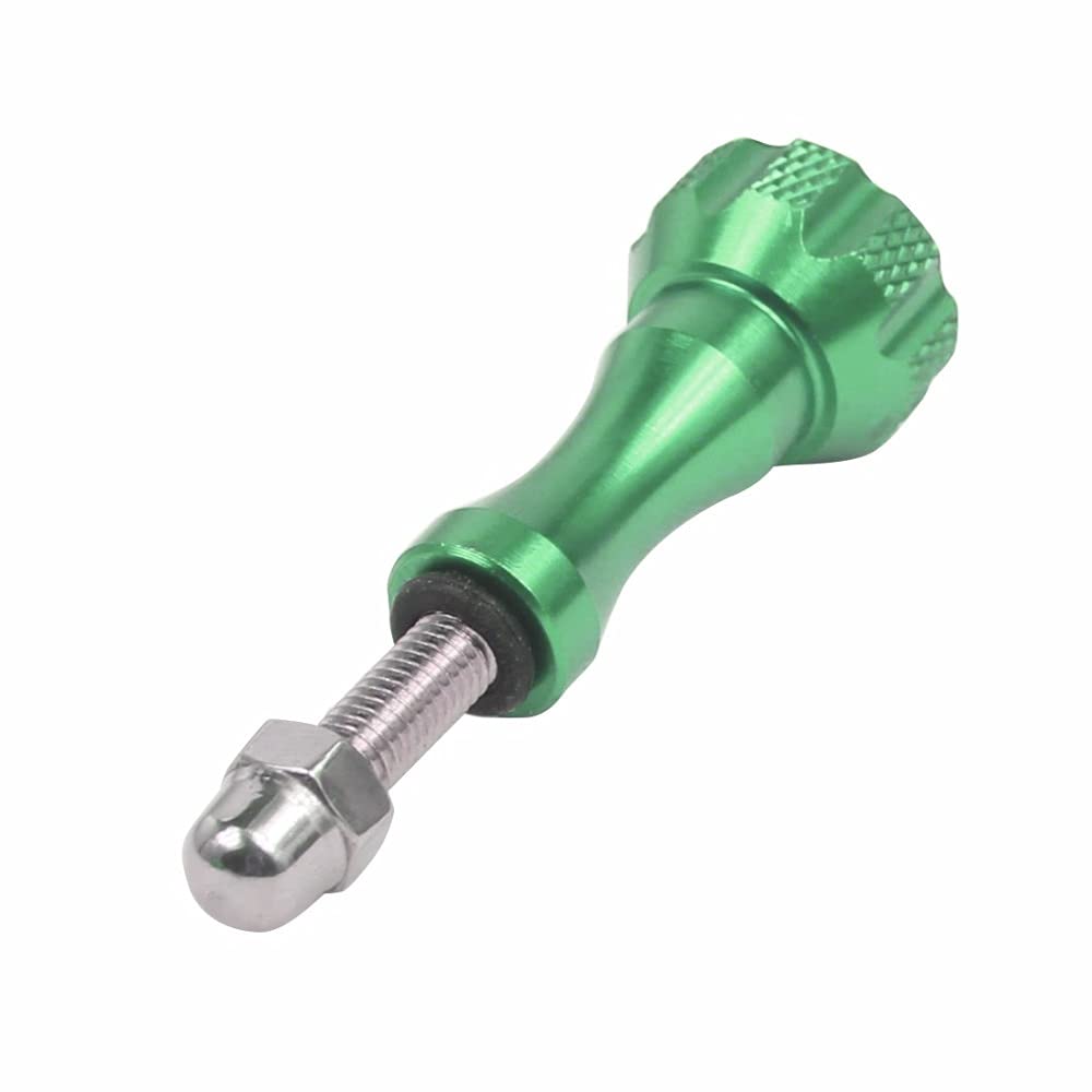 NovelGoal CNC Aluminum Long Short Thumb 3pcs Knob Bolt Nut Adapter Screws Compatible with Go-pro Hero 8 7 6 5 4 Connector (Green)