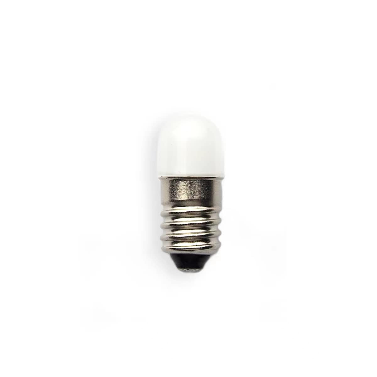 GutReise E10 LED Bulbs 6V Cold White,10pcs AC/DC E10 Miniature Screw LED Lamps 0.5Watts 65Lm (6V, Cold White)