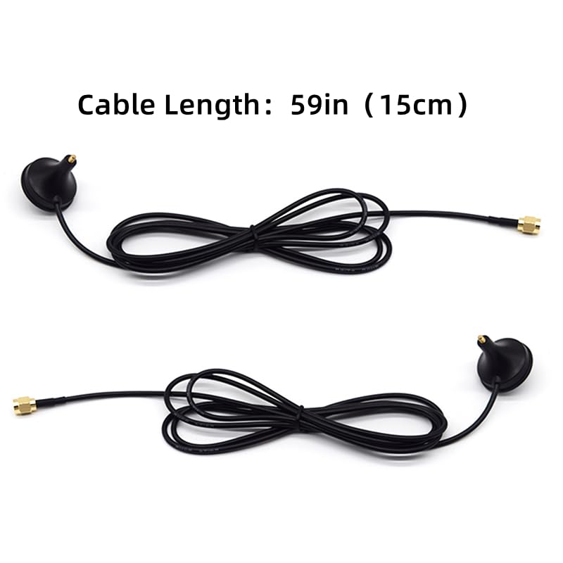 Dual Band WiFi 2.4GHz 5GHz 5.8GHz 10dBi Magnetic Base MIMO RP-SMA Male Antenna for WiFi Router PCIe Wireless Network Card USB Adapter Security IP