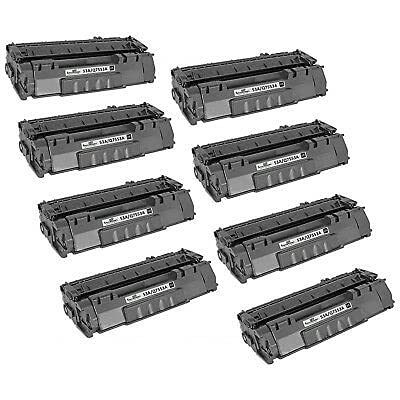 SPEEDYINKS 8-Pack Compatible Replacement for HP 53A Q7553A Black Laser Toner Cartridge for use in HP Printer LaserJet P2015, P2015d, P2015dn, P2015x