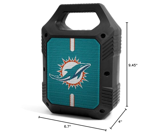 SOAR NFL ShockBox XL LED Wireless Bluetooth Speaker, Miami Dolphins