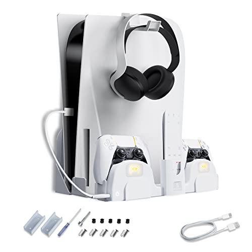 NexiGo PS5 Accessories Wall Mount with DualSense Charging Station, Stable Metal Wall Hanging Stand with LED Charging Indicator for PlayStation 5