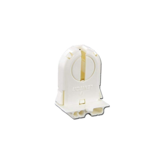 Leviton Medium Base, T8-T12 Bi-Pin, Standard Fluorescent Lampholder, Low Profile, Snap-In or Slide-ON, Lamp-Lock, Internal Shunt, 23653-WP, White