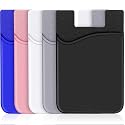 SHANSHUI Card Holder for Phone, Adhesive Phone Wallet Credit ID Business Card Holder Silicone Pocket Stick on Compatible with iPhone & All Smartphones