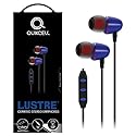 Quikcell Ceramic Wired Headset with 8MM Drive for Purity of Sound for Apple & Android - Retail Packaging - Blue