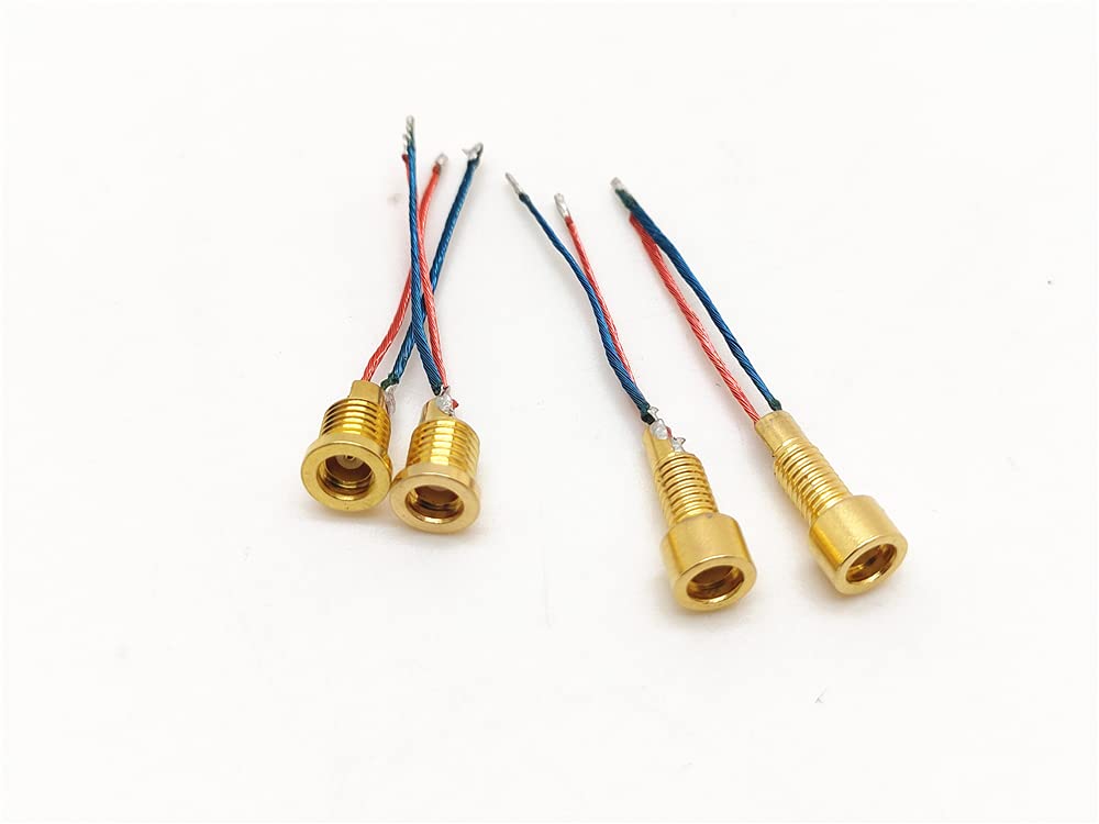 Girftu MMCX Female Solder Wire Connector DIY Audio Plug Adapter Mount Pin with Cable, Gold Plated, for Headphones