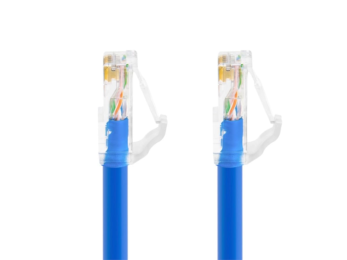 Monoprice Cat6A Component Level Patch Cable - 50 Feet - Blue | UTP, 24AWG, 500MHz, Pure Bare Copper, Snagless RJ45, Ethernet Cable - Micro SlimRun