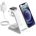 Aduro PowerUp Trinity Pro Wireless Charging Station for Apple Products 3 in 1, Qi Fast Charging Dock for iWatch, AirPods, iPhone 12/12 Pro/SE/11/11