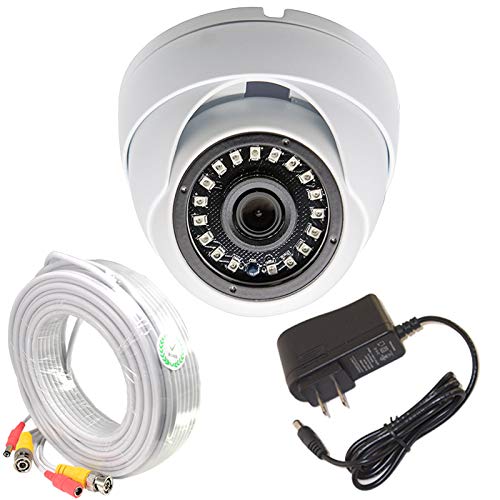 Evertech 2MP AHD TVI CVI Analog Security Dome Camera, Fixed Wide Angle Lens, Day & Night Indoor Outdoor Waterproof Camera with 50ft Cable and Power