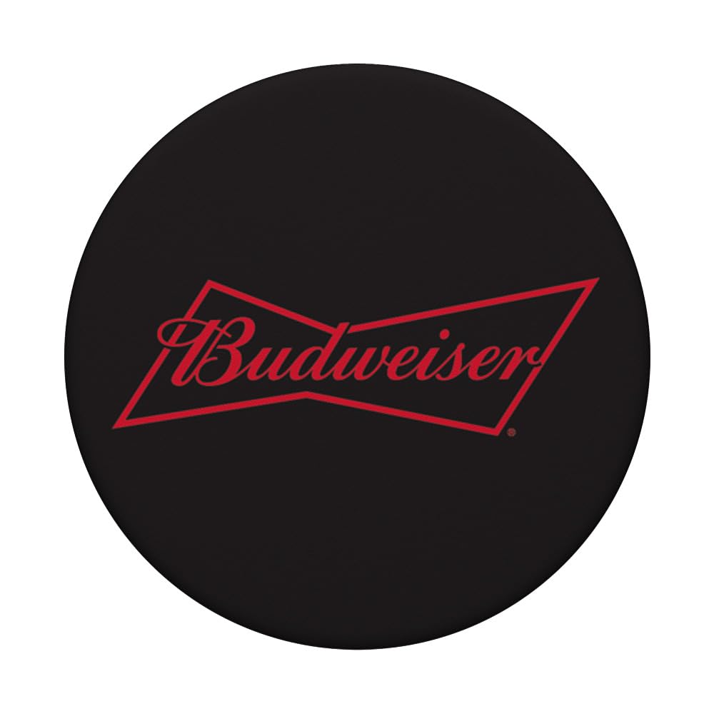 Budweiser Black PopSockets Stand for Smartphones & Tablets: Swappable Grip for Phones & Tablets
