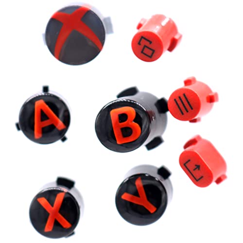 Deal4GO 8-Pack Plastic ABXY Button Menu/View/SYNC/Share Key Set Replacement for Xbox Series S & Xbox Series X Controller (RED) (XSSX-8PB)