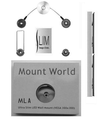 Mount World ML3 Ultra Slim Flush Wall Mount (0.5 Inch From Wall) for Fit VESA 200X100 200X200 Dynex Insignia Sylvania Sanyo Magnavox Westinghouse