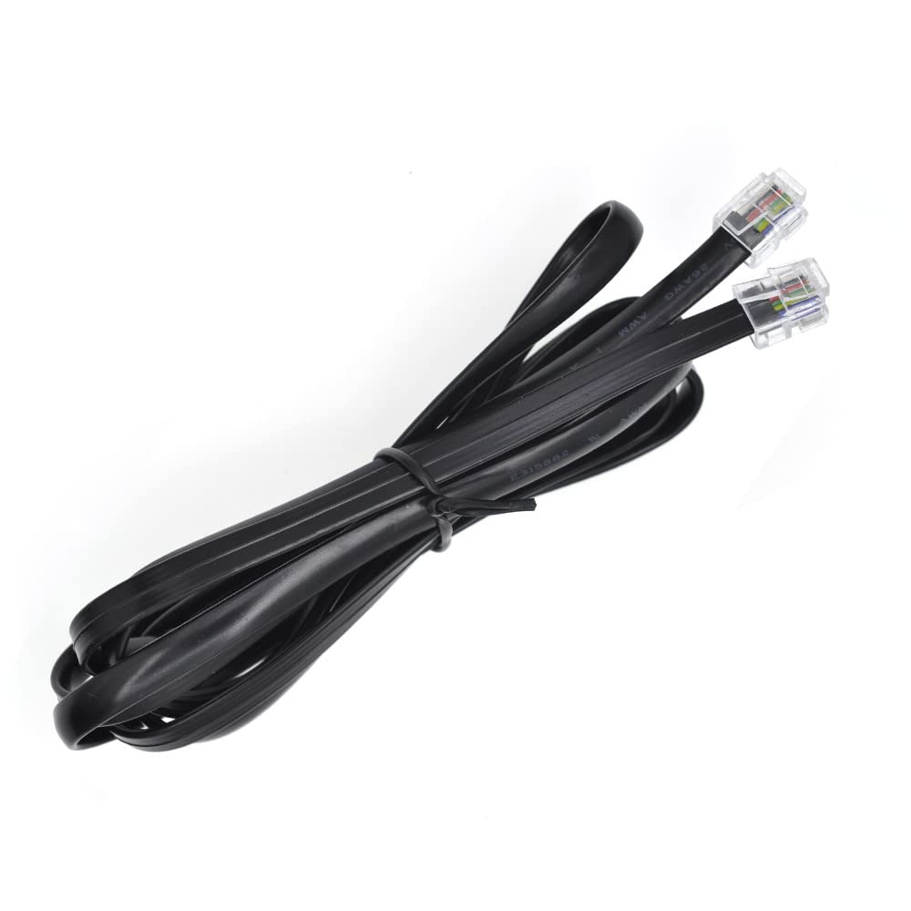 SMITON Black Color 3FT 6P6C RJ12 Telephone Cord