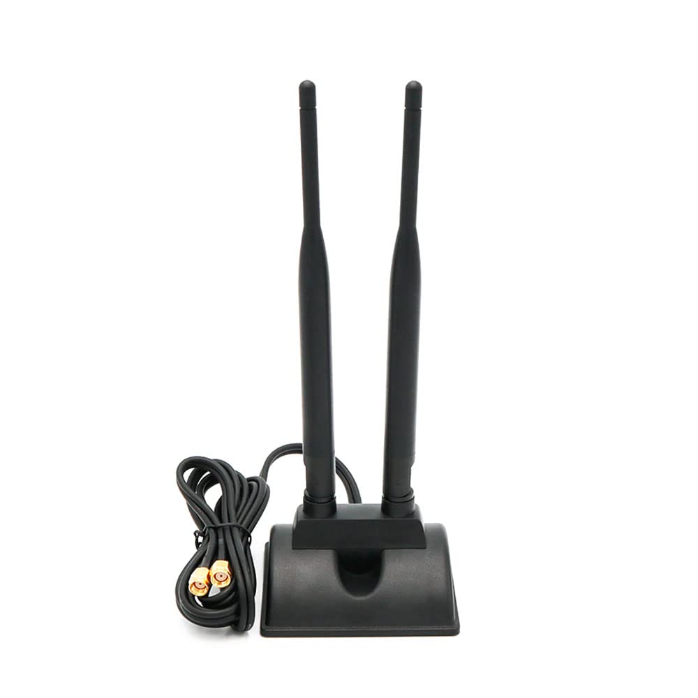 MustPoint 2.4GHz 5GHz Dual Band RP-SMA Male WiFi Antenna + IPEX MHF4 to RP-SMA Female Cable 9.8 inch for M.2 NGFF Network Card PC Computer
