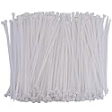 ZLYY 1000 Pcs Nylon Cable Zip Ties Self-locking 6 Inch, 0.12" x 6" Standard Medium Length Industrial Grade Cable ties (White)