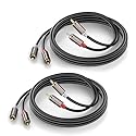 Yumiwoow RCA Cables 2 Pack[Hi-Fi Sound, PVC Jacket, Shielded], 2-Male to 2-Male RCA Audio Stereo Subwoofer Cable Auxiliary Cord for Home