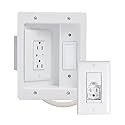 Legrand On?Q in?Wall TV Power Kit with Surge Protected Outlet - Recessed TV Wall Box & Cable Management Kit for Hiding Wires, Mounting Power Behind