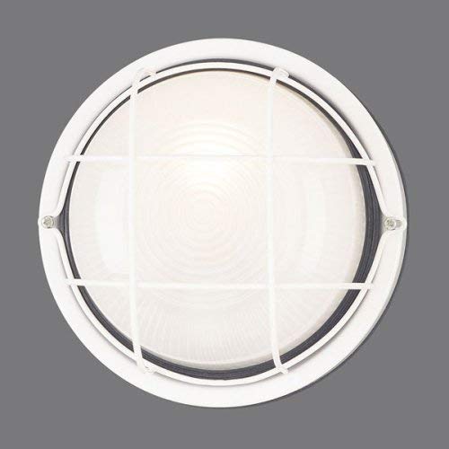 Westinghouse 6783600 One-Light Outdoor Wall Fixture, White Finish, White Glass Lens, Round