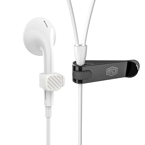 Mband2 Pack of Mband Mclip Holder 01 White - Cord Organizer Cable Holder Headphone Wire Winder for Magnetic Clip Unique Earbuds Desktop Keeper