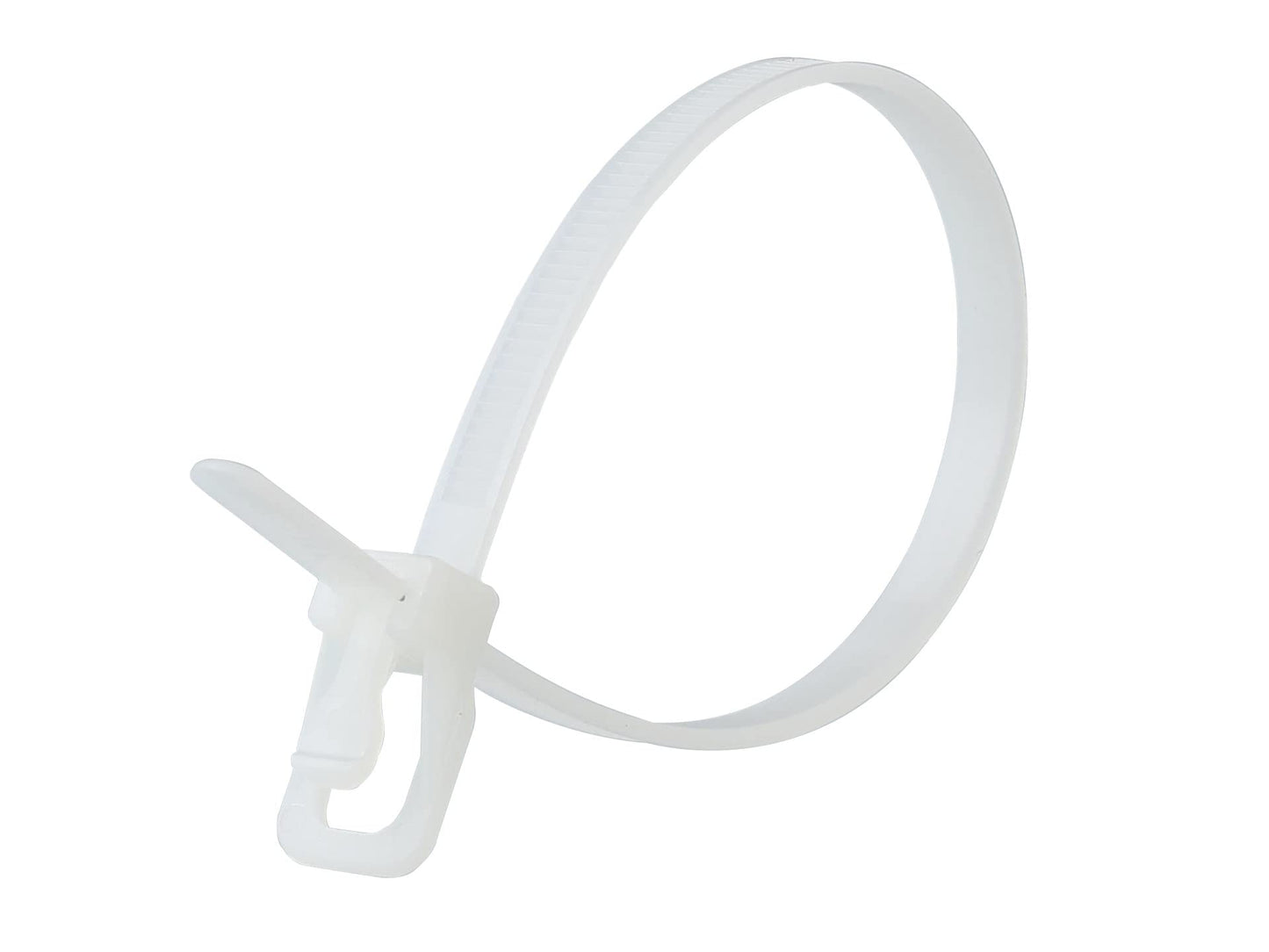 RETYZ 14-Inch Natural Reusable Releasable Cable Ties - 20 Pack, 50 lb Strength, Patented Quick-Release, Tool-Free Design for Home, Office, and Light