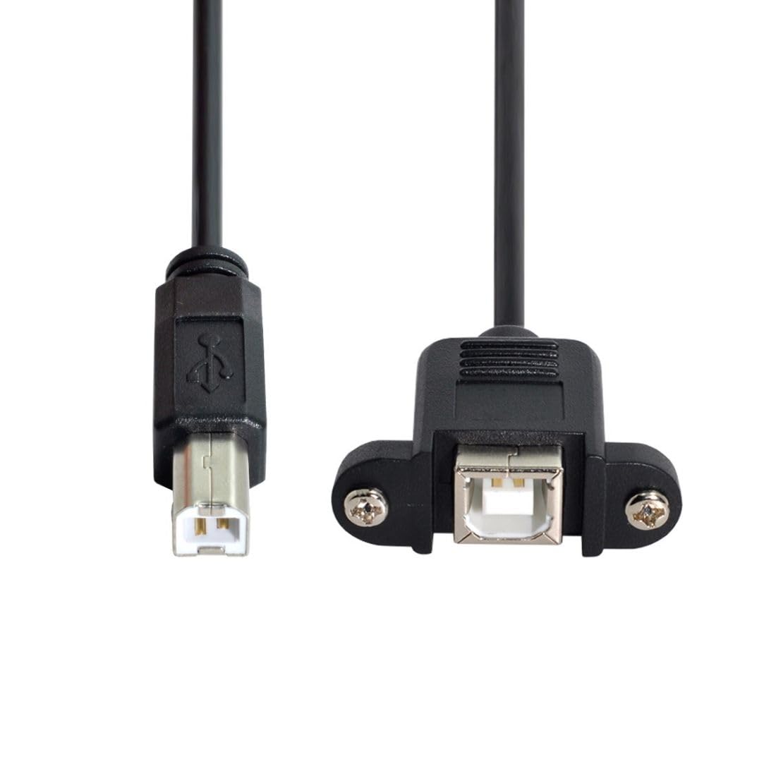 chenyang USB 2.0 Type B Printer Scanner Hard Disk Extension Data Cable with Screws for Panel Mount 50cm