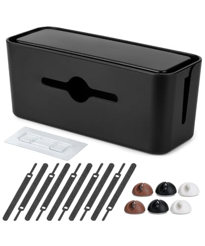 Bates- Cable Management Box, Large, Cable Organizer Box, Cord Organizer Box, Cable Box Organizer, Cord Management Box, Cord Hider Box, Cord Box for
