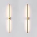 Only Suitable for Small Junction Box Set of 2 Dimmable Hardwired Linear Gold LED Wall Lamp 1-Gang Long 40 Inch Vanity Wall Sconce for Living Room